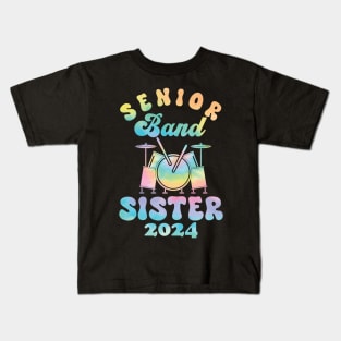 senior Band Sister 2024 funny Kids T-Shirt